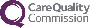 textual logo of Care Quality Commission with an icon of a big Q